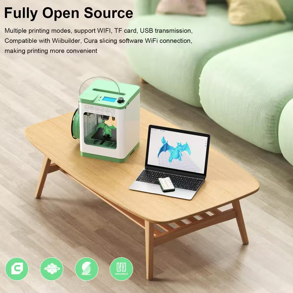 Wi-Fi Cloud Printing 3D Printer, Fully Assembled and Mini 3D Printer for Beginners and Kids with Auto Leveling