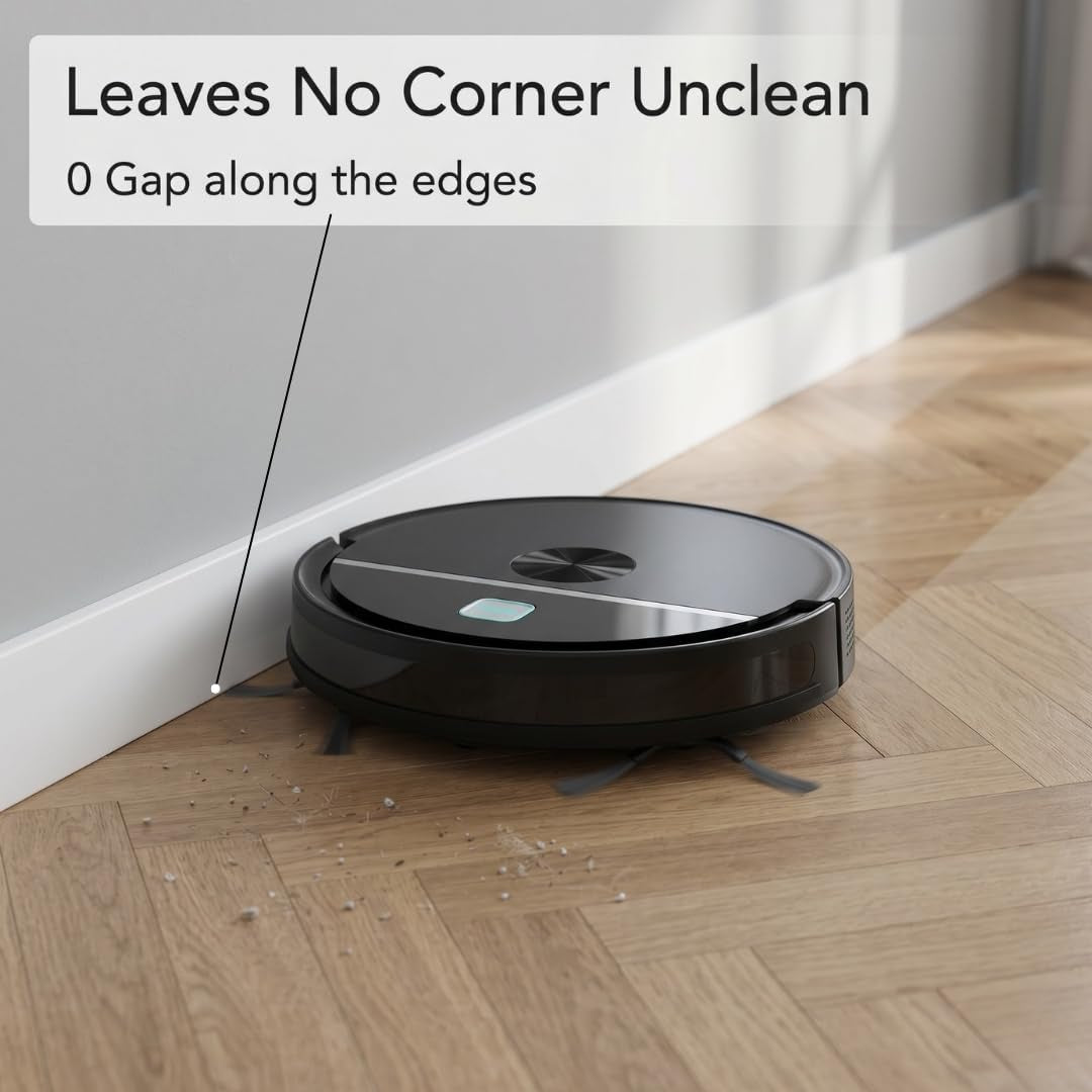 Smart Robot Vacuum Cleaner & Mop, 5000Pa Suction Auto Sweep & Mop, Carpet Boost, Edge & Spot Cleaning | App, Remote & Button Control Auto Recharge, 110 Min Runtime for Hard Floors & Pet Hair
