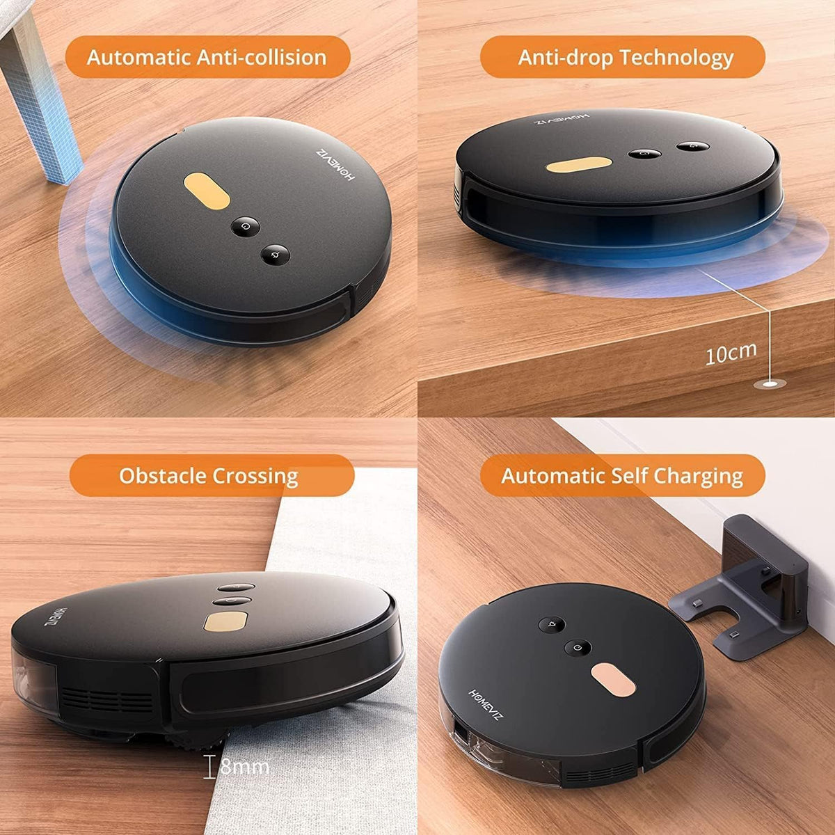 2-In-1 Robot Vacuum and Mop Combo - Robot Vacuum Cleaner with Air Aromatherapy, 8000Pa Super Suction, APP & Alexa Control, Self-Charging, Maps Multiple Floors, Ideal for Pet Hair/Carpets/Hard Floors