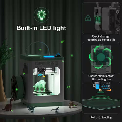 Wi-Fi Cloud Printing 3D Printer, Fully Assembled and Mini 3D Printer for Beginners and Kids with Auto Leveling